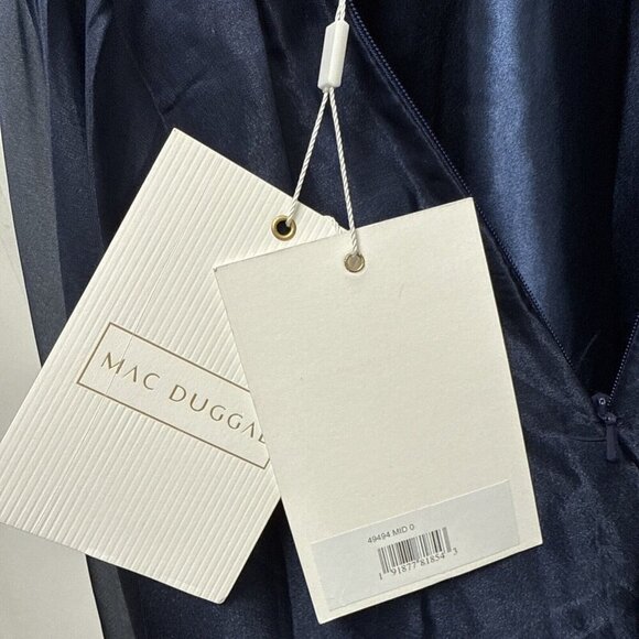 Mac Duggal Size 0 Navy 49494 Sleeveless Chiffon A-Line Midi Cocktail Dress Prom - Picture 11 of 11